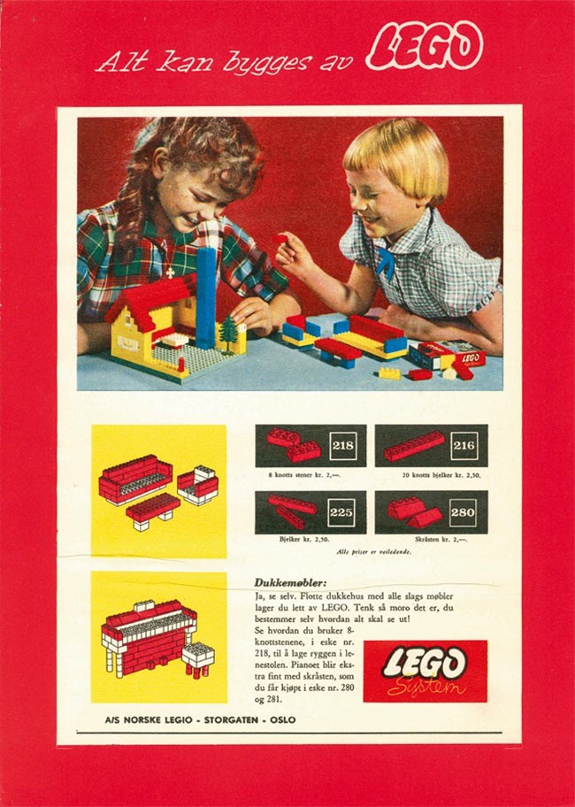 Реклама для Norske LEGO, 1960.
