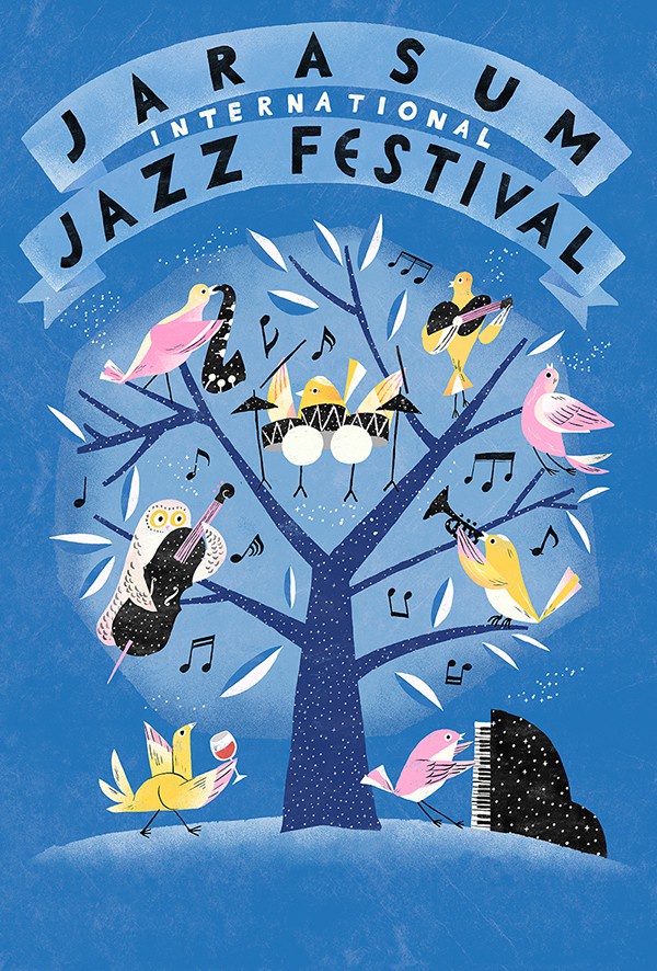 Плакат фестиваля Jarasum Jazz Йиджи Юна 