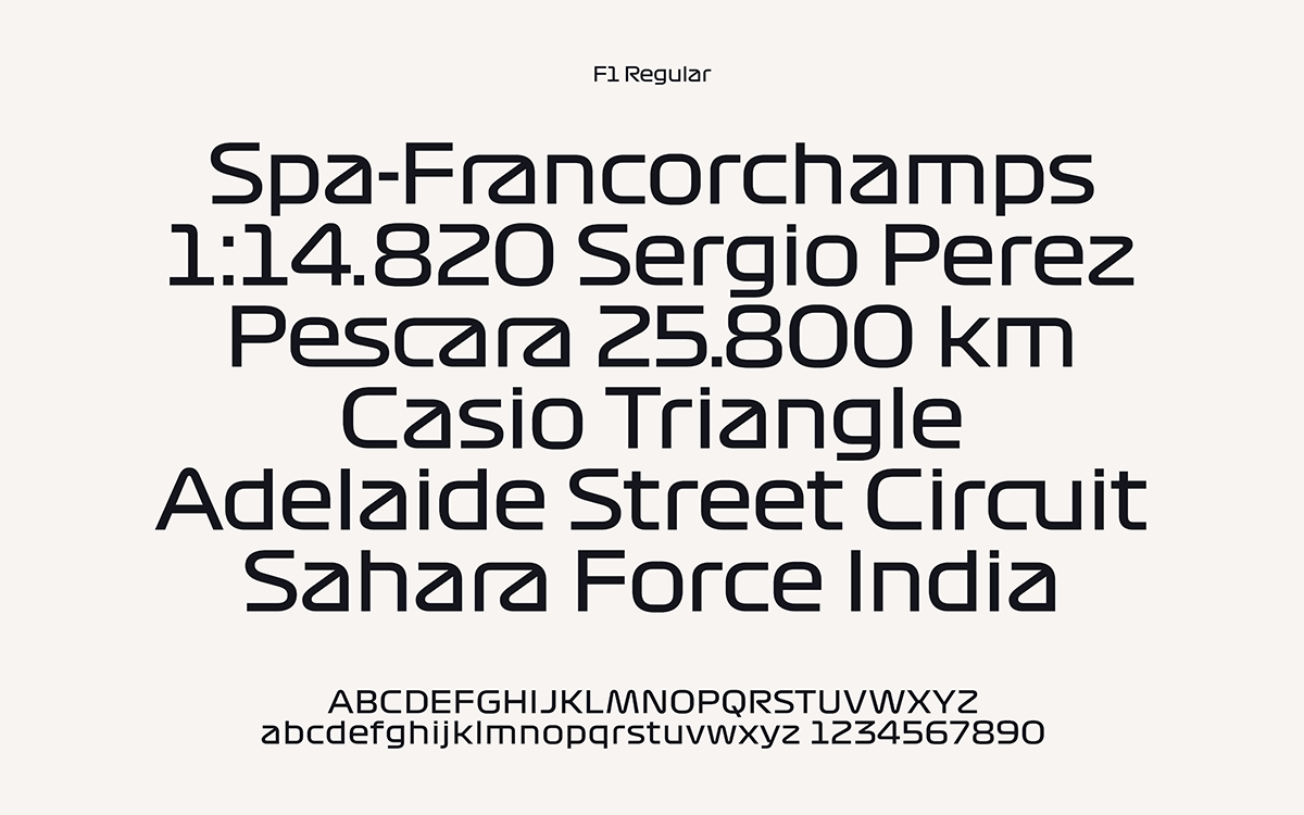 F1 Regular typeface